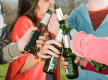 Young people drinking